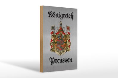 Holzschild Spruch 20x30 cm Königreich Preussen Wappen Deko Schild wooden sign