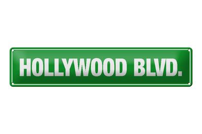 Blechschild Straßenschild 46x10 cm Hollywood BLVD Metall Deko Schild tin sign