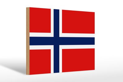 Holzschild Flagge Norwegens 30x20 cm Flag of Norway Deko Schild wooden sign