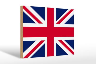 Holzschild Flagge Union Jack 30x20 cm Flag United Kingdom Deko Schild wooden sign