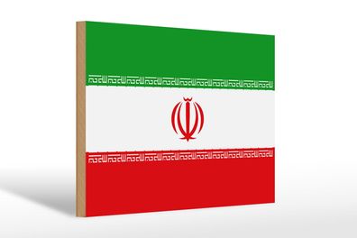 Holzschild Flagge Iran 30x20 cm Flag of iran Deko Schild wooden sign