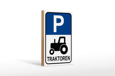Holzschild Parken 12x18 cm Parkplatz Traktor Holz Deko Schild wooden sign