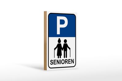Holzschild Parken 12x18 cm Parkplatz Senioren Holz Deko Schild wooden sign