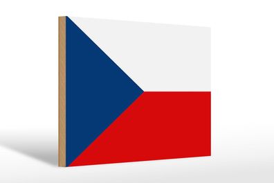 Holzschild Flagge Tschechiens 30x20 cm Flag Czech Republic Deko Schild wooden sign