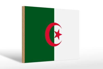 Holzschild Flagge Algeriens 30x20 cm Flag of Algeria Deko Schild wooden sign