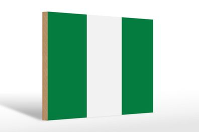 Holzschild Flagge Nigerias 30x20 cm Flag of Nigeria Deko Schild wooden sign