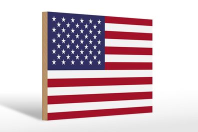 Holzschild Flagge Vereinigte Staaten 30x20cm United States Deko Schild wooden sign