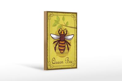 Holzschild Hinweis 12x18cm Queen Bee Biene Honig Imkerei Deko Schild wooden sign