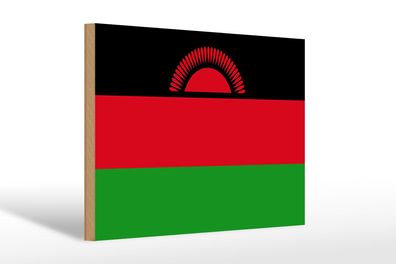 Holzschild Flagge Malawis 30x20 cm Flag of Malawi Deko Schild wooden sign