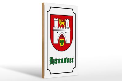 Holzschild Hinweis 20x30 cm Hannover Stadtwappen Stadt Deko Schild wooden sign