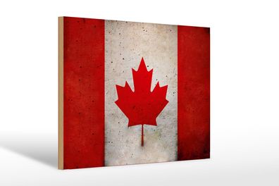 Holzschild Flagge 30x20 cm Kanada Fahne Holz Wanddeko Deko Schild wooden sign