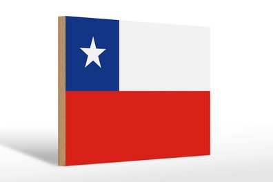 Holzschild Flagge Chiles 30x20 cm Flag of Chile Deko Schild wooden sign