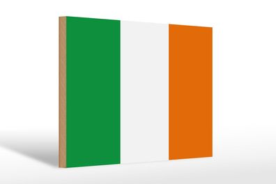 Holzschild Flagge Irlands 30x20 cm Flag of Ireland Deko Schild wooden sign