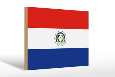 Holzschild Flagge Paraguays 30x20 cm Flag of Paraguay Deko Schild wooden sign