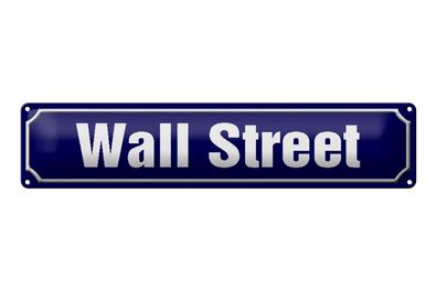 Blechschild Straßenschild 46x10 cm Wall Street New York Deko Schild tin sign