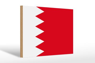 Holzschild Flagge 30x20 cm Flag Bahrain Bahrains Fahne Deko Schild wooden sign