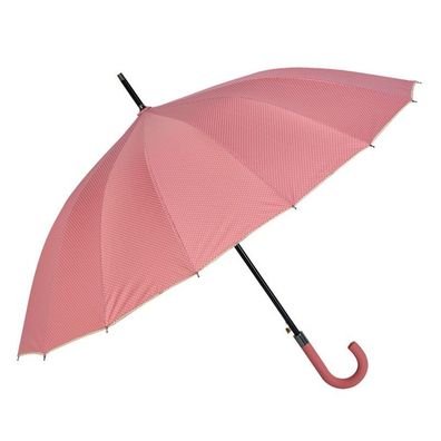 Clayre & Eef Regenschirm Damen Stockschirm Schirm vintage rosa Punkte Regenschirm