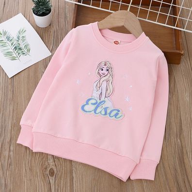 Baby Anime Frozen Elsa Pullover Mädchen Rundhal Sweatshirts Kinder Langarm-Tops