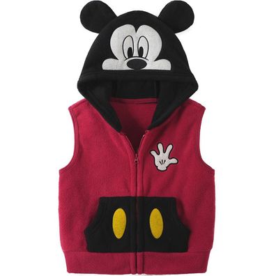 Kinder Disney Mickey Minnie Hoody Weste Baby Plus Velvet Zipper Pullover Mantel