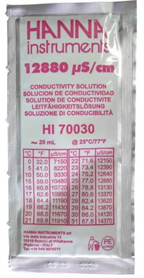 HI70030P Kalibrierlösung Leitfähigkeit 12,88 mS/ cm, 25 x 20mL-Beutel