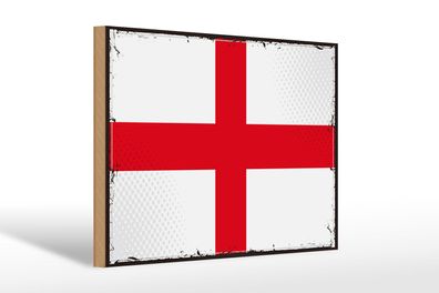 Holzschild Flagge Englands 30x20 cm Retro Flag of England Deko Schild wooden sign