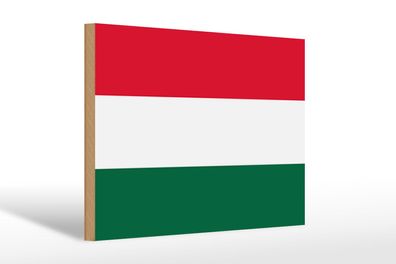 Holzschild Flagge Ungarns 30x20 cm Flag of Hungary Deko Schild wooden sign