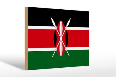 Holzschild Flagge Kenias 30x20 cm Flag of Kenya Deko Schild wooden sign