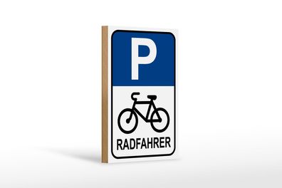 Holzschild Parken 12x18 cm Parkplatz Radfahrer Holz Deko Schild wooden sign