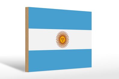 Holzschild Flagge Argentinien 30x20 cm Flag of Argentina Deko Schild wooden sign
