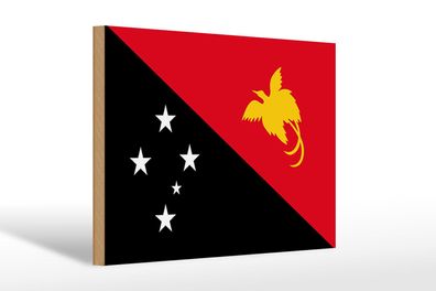 Holzschild Flagge Papua?Neuguinea 30x20cm Papua New Guinea Deko Schild wooden sign