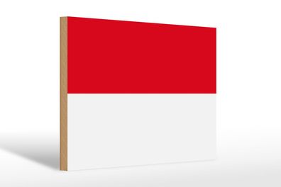 Holzschild Flagge Indonesiens 30x20 cm Flag of Indonesia Deko Schild wooden sign