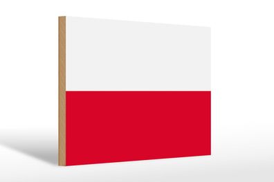 Holzschild Flagge Polens 30x20 cm Flag of Poland Deko Schild wooden sign