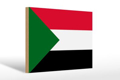 Holzschild Flagge Sudan 30x20 cm Flag of Sudan Deko Schild wooden sign