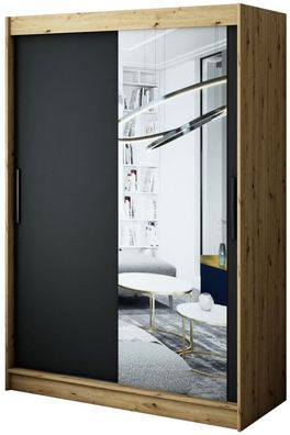 Kleiderschrank, Schiebetürenschrank LETO T2 150 cm mit Kleiderstange und Spiegel