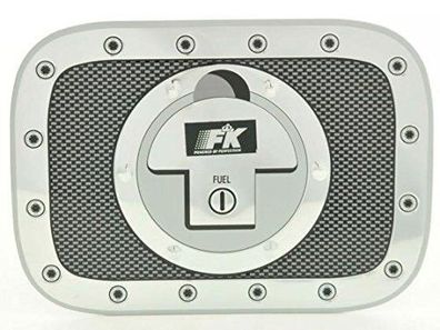 Tankdeckelblende Fuel Cap ALU Look Abdeckung * 180x131 FK-Automotive universal