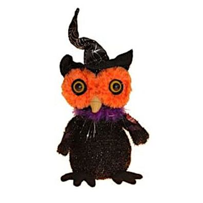 Halloween Eule (20cm) Deko Dekoration mit Sound Owl Hexe gruselig Horror Musik
