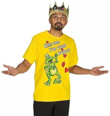 Rubies 14304 T-Shirt Prinz Froschkönig * Gr. S M L XL XXL * Motiv Shirt in gelb
