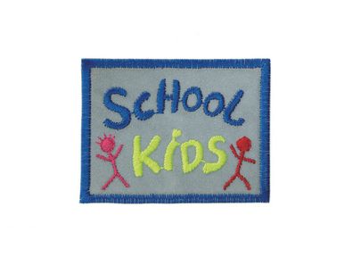 06196 School Kids Reflex Sticker Applikation, reflektierend, Flicken, Aufbügeln