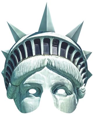 Rubies 6240420 Card Mask - Face Mask * Lady Liberty Maske aus Pappe * Freiheit
