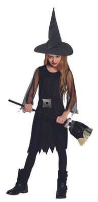 Rubies 12931 - kleine schwarze Hexe - Halloween Kinder Kostüm Hexenkleid 116-152