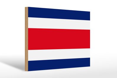 Holzschild Flagge Costa Ricas 30x20 cm Flag of Costa Rica Deko Schild wooden sign