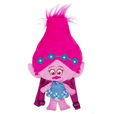 Kinder Rucksack von Trolls - POPPY - liebevoll gestaltete, pinke Plüsch Tasche