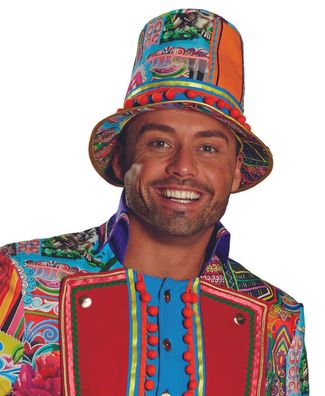 Mottoland 414446 - Crazy Folk Hat, Kostüm Zubehör * Hut, Zylinder, Patchwork