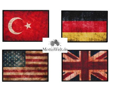 Vintage Flaggen Applikationen, Flicken Aufbügeln Aufnähen USA Türkei Deutschland