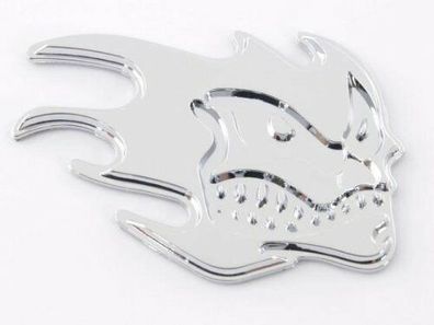 Aufkleber Chrom 3D Car Logo Motiv Madface 82x58 mm chrom * FK-Automotive