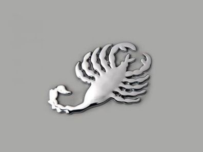 Aufkleber Chrom 3D Car Logo Motiv Scorpion 75x45 mm chrom * FK-Automotive