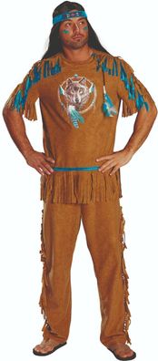 PxP 119179 - Indianer, 3 tlg. Erwachsenen Kostüm, Gr. 50 - 58 Karneval
