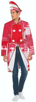 Mottoland 119220 - Frack rot/ weiß * Größe 50 - 58 * Karneval Uniform Jacket