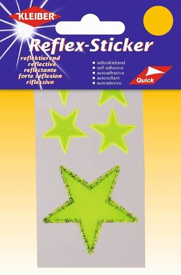 Kleiber Reflex Sticker Reflektor Selbstklebend - 5 STERNE - gelb, orange