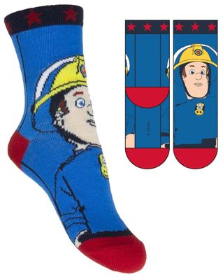Fireman Sam - Kinder Socken, Strümpfe - Größe 23/26 27/30 31/34, Feuerwehrmann